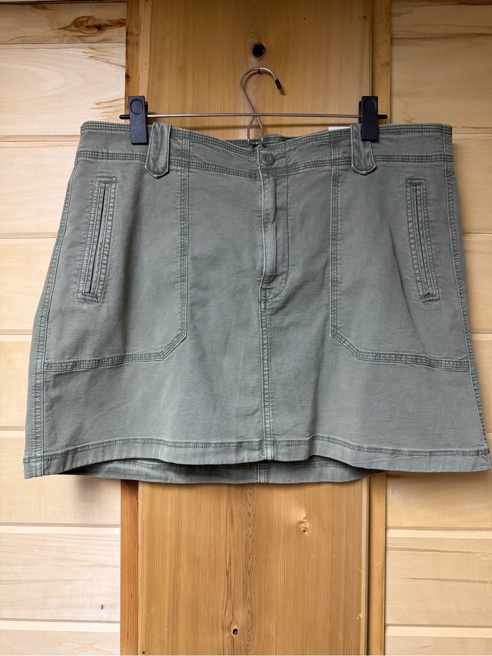 Women's Casual Cargo Skirt in Sage Green